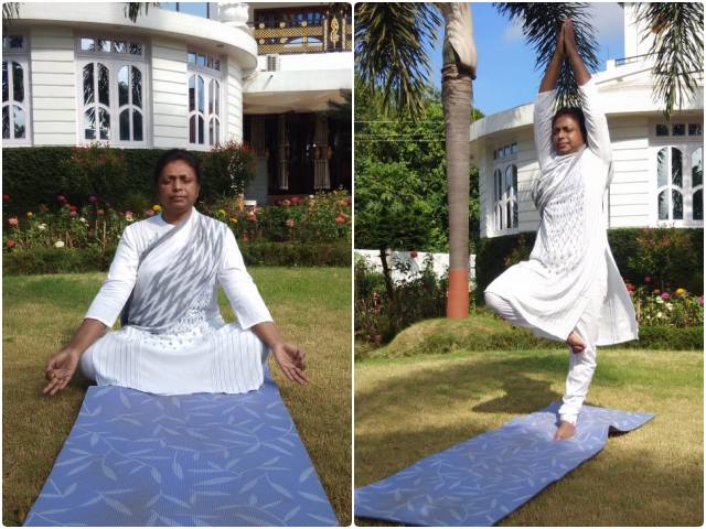 DC Rajeshwari B did yoga in dumka