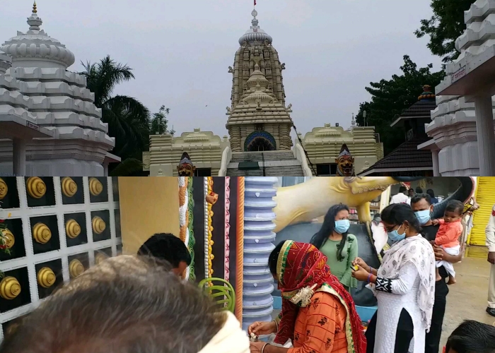 Devotees seek blessing from Lord Jagannath outside the temple in Chhattisgarh's Ranchi