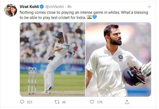 Virat Kohli, Virat Kohli tweet