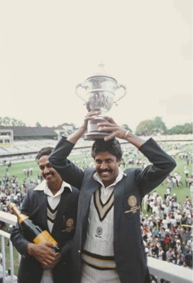 KAPIL DEV WITH CUP