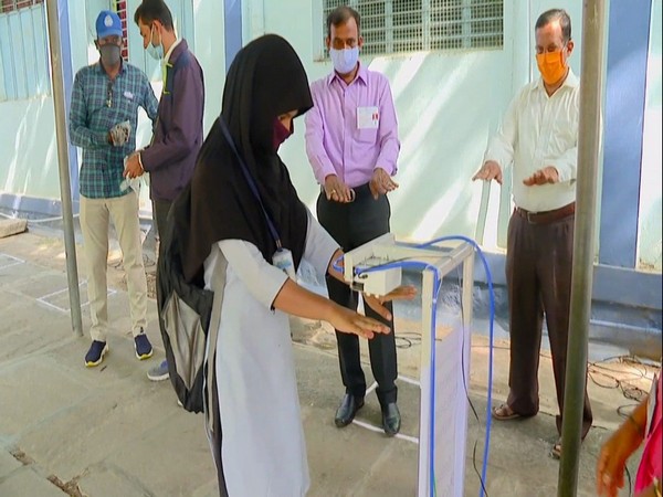 Engineering students develop touchless hand sanitisers for SSLC exam centres in Shivamogga.