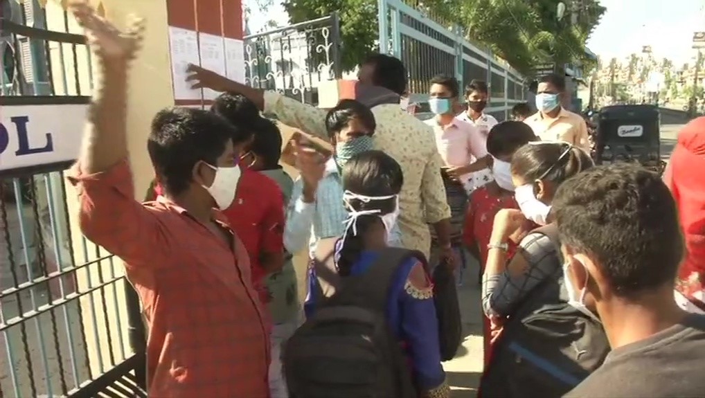 Students writing their Secondary School Leaving Certificate (SSLC) exams in karnataka