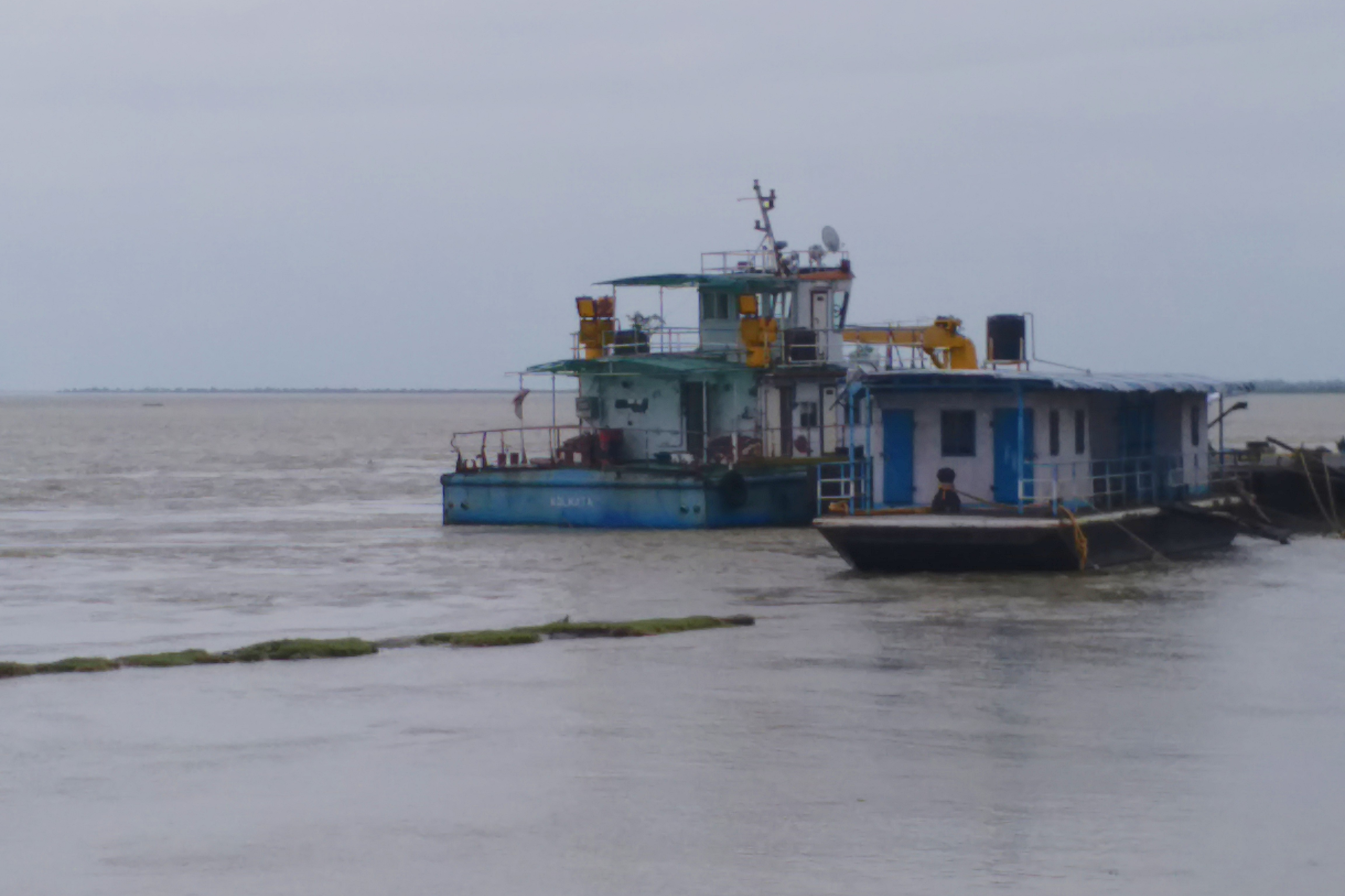 Nimati ferri ghat closed because of the water level of Brahmaputra