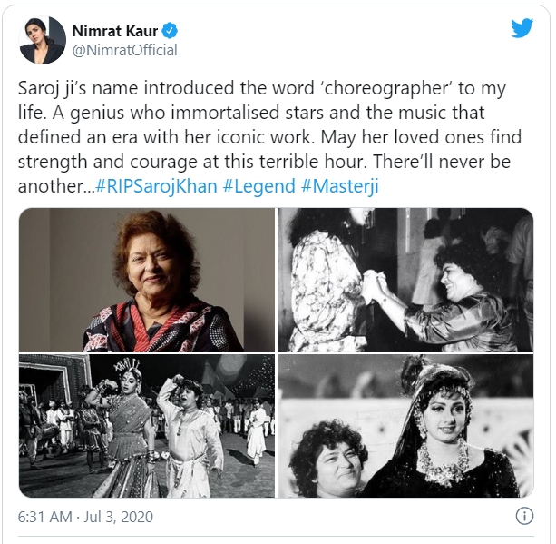 Choreographar Saroj Khan dies of cardiac arrest