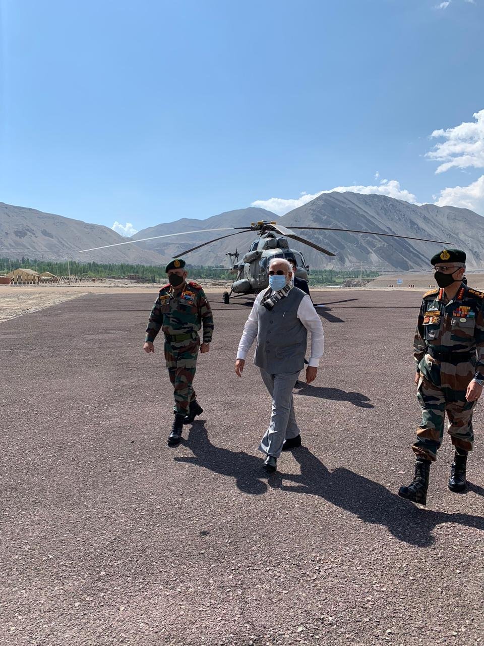 PM Modi, CDS Gen Bipin Rawat arrive in Leh