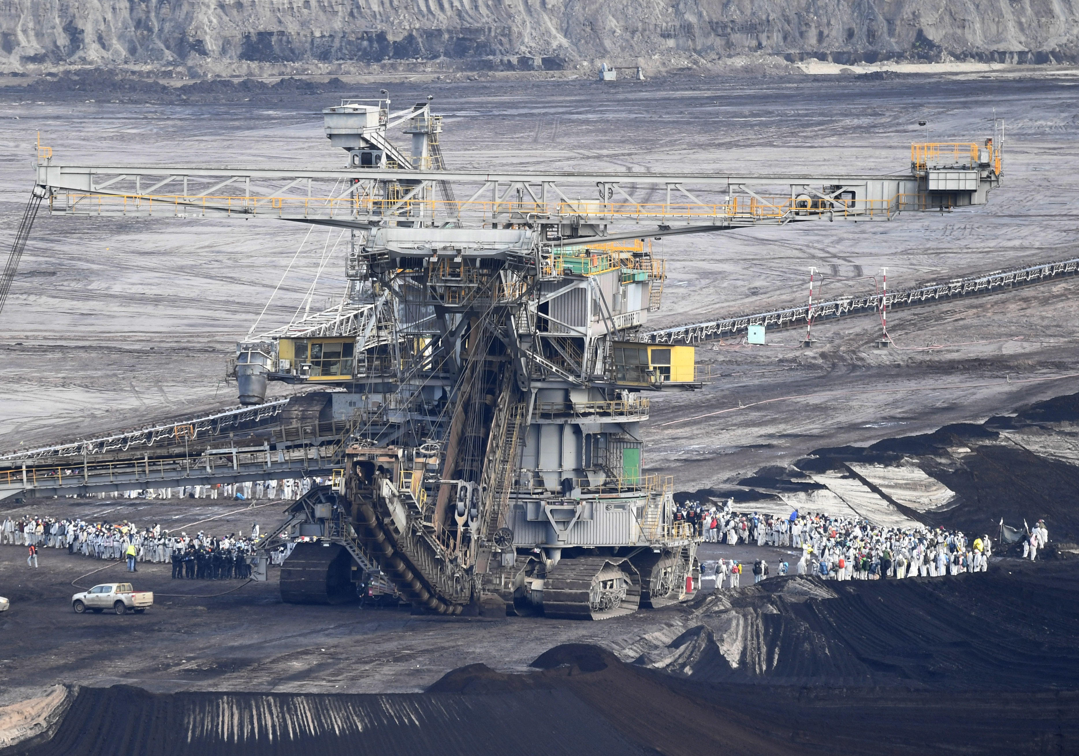 Supporters of the climate movement Ende Gelaende protest at the coal-fired power station Lippendorf near Leipzig, in Germany. (File pic)