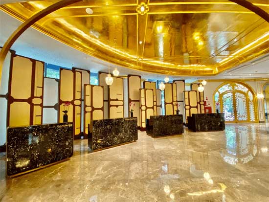 Hanoi golden lake hotel with gold plated exterior and interior