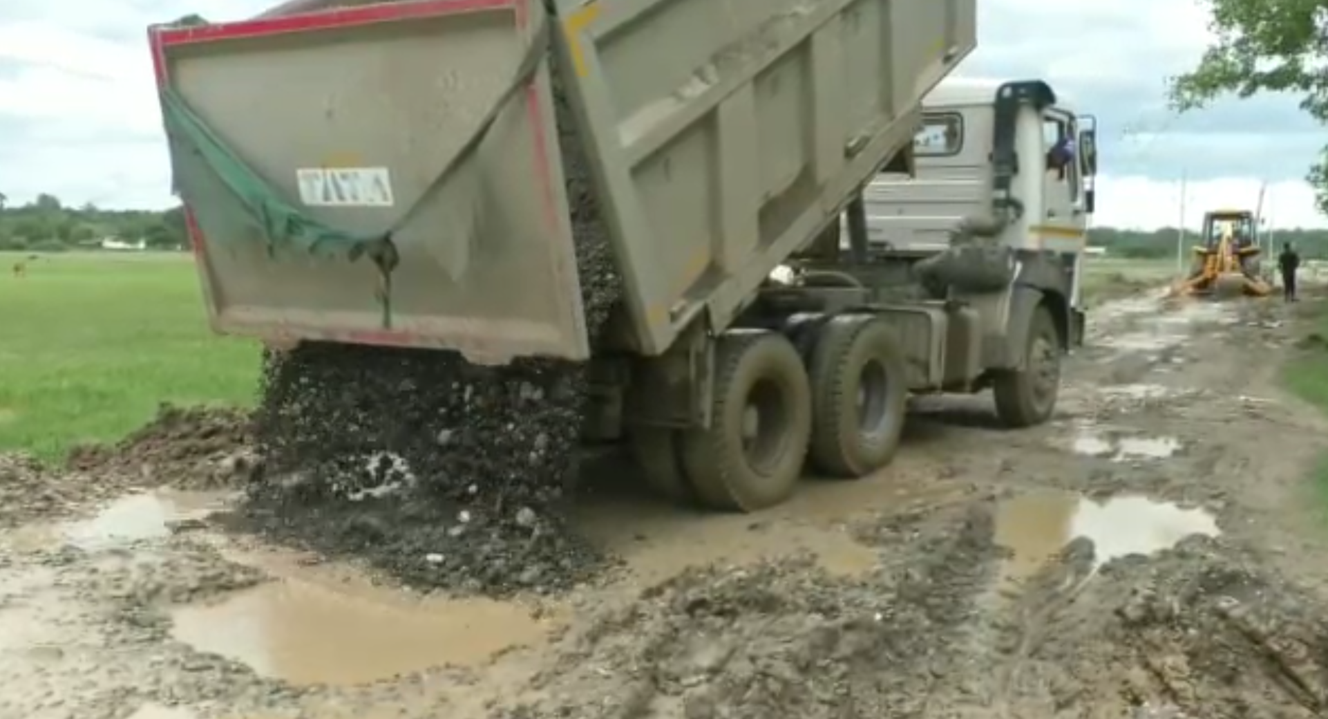 Bad road condition at Dhansiri