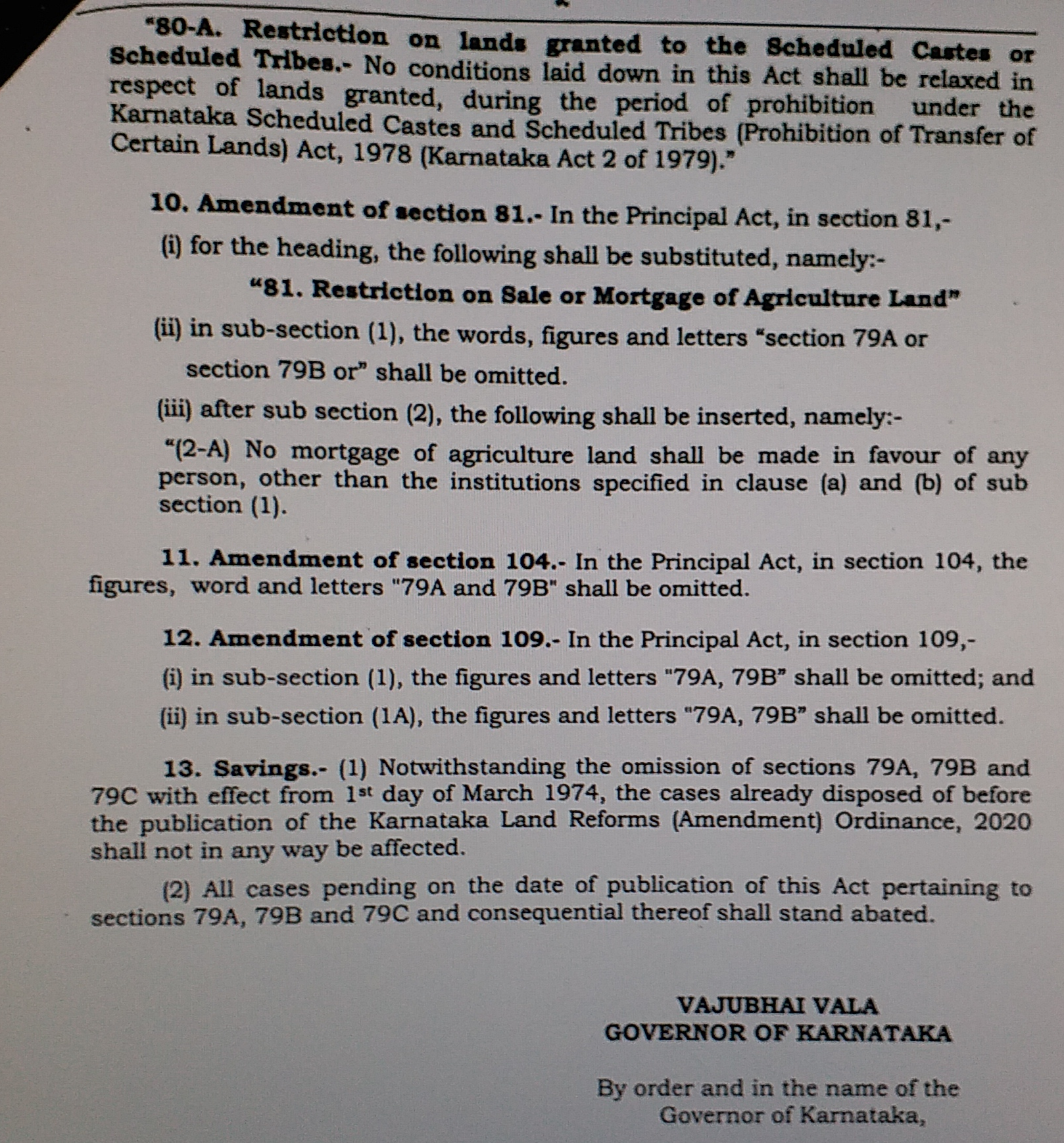 Land Reform Act Amendment Ordinance