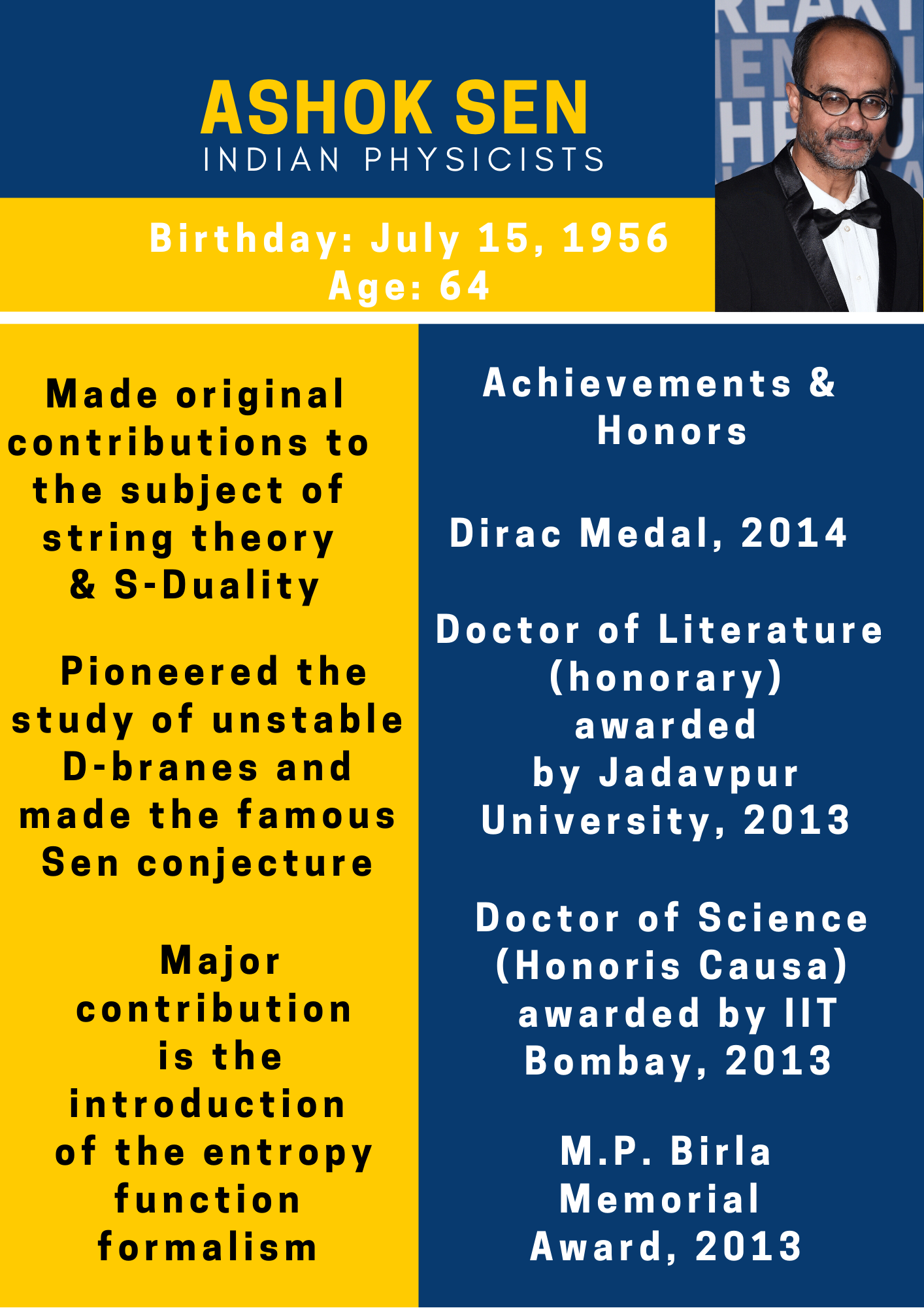 achievements of ashoke sen ,ashoke sen, indian physicist