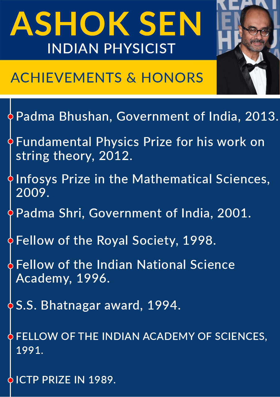 achievements of ashoke sen ,ashoke sen, indian physicist