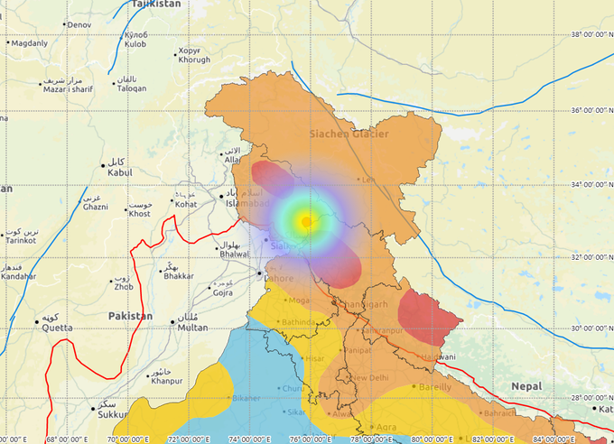 center of earthquake