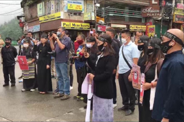 Tibetans-in-exile hold protest against China in Dharamshala