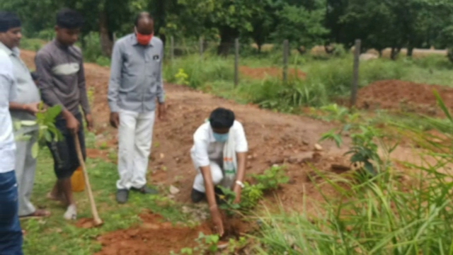 students teacher principal planted plants