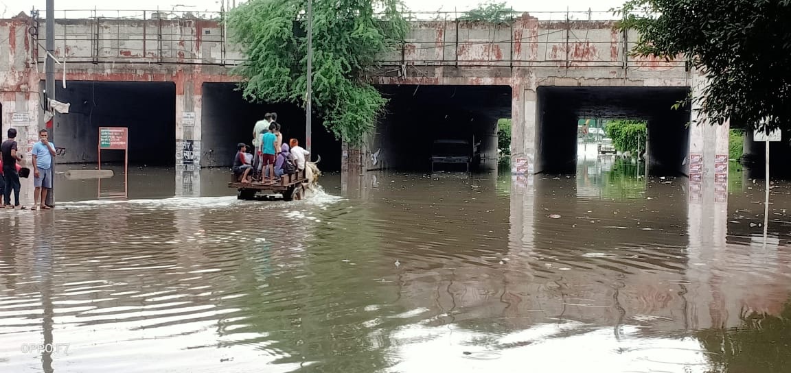 Waterlogging in one of the areas of the national capital