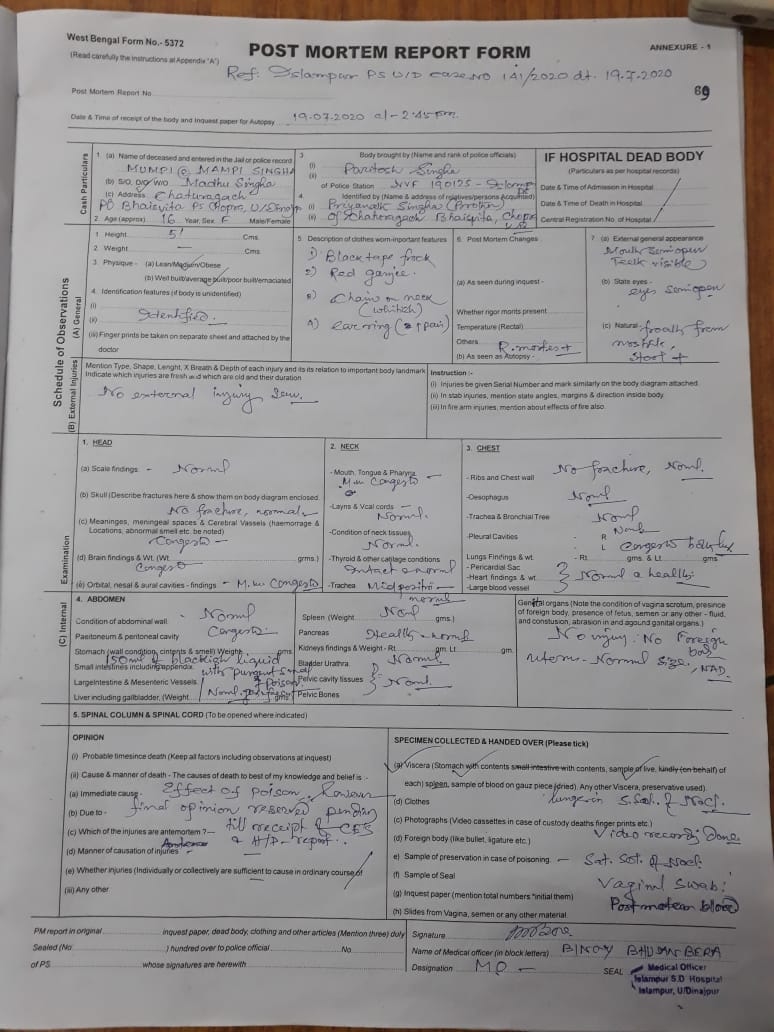 Post-mortem report