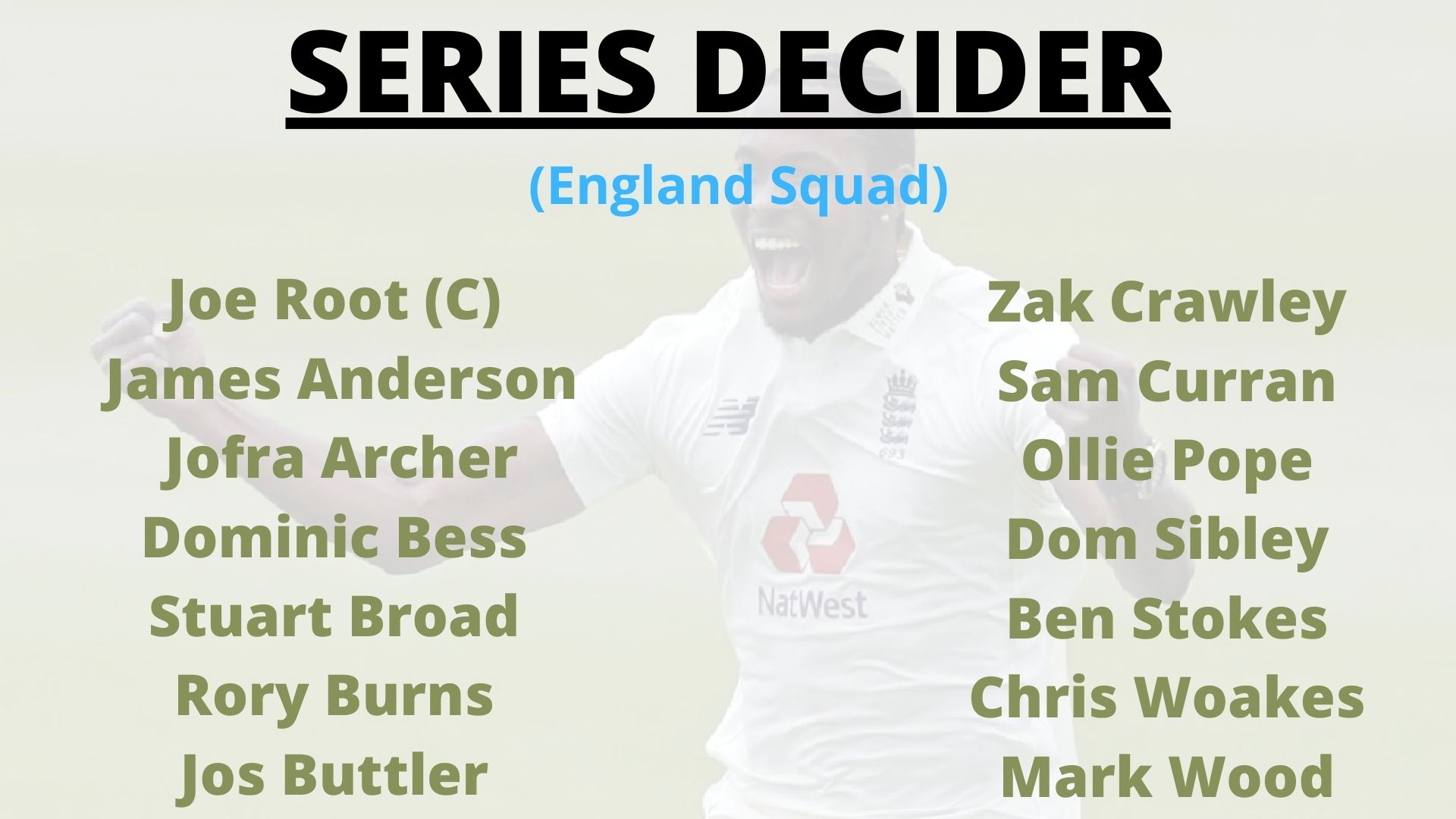 ENG vs WI: Broad dropped from series decider, Archer returns