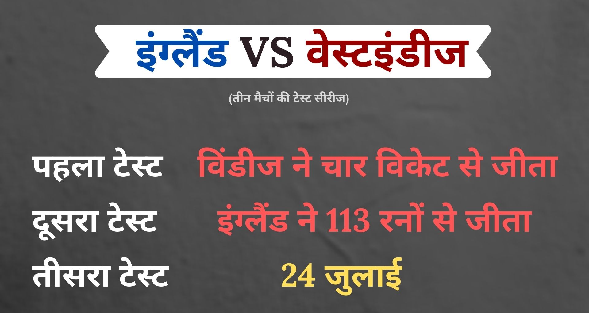 इंग्लैंड vs वेस्टइंडीज