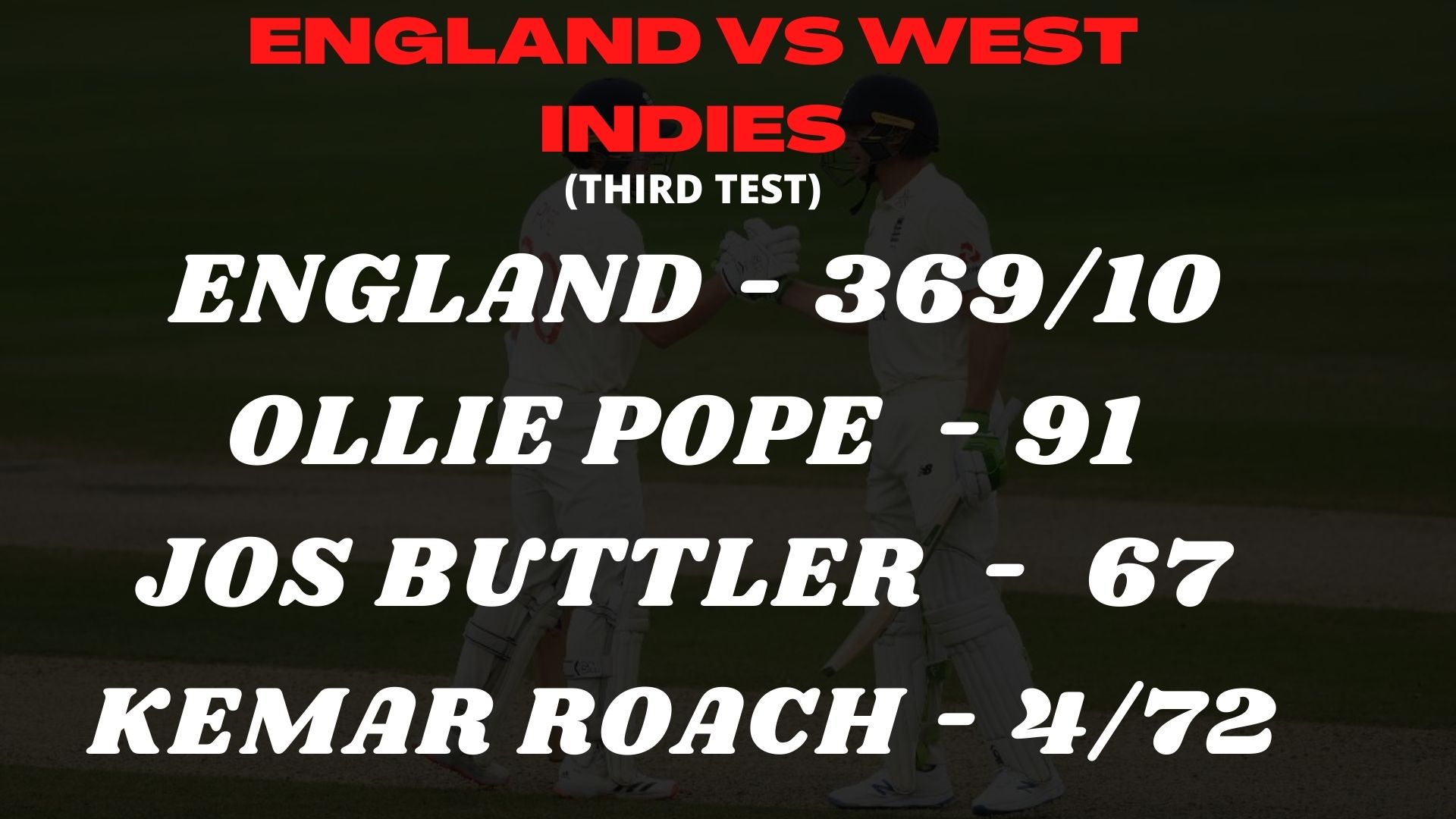 Eng v WI 3rd,  Stuart Broad,  Ollie Pope,  Shannon Gabriel