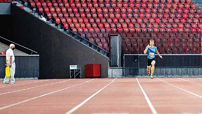 athlete in stadium