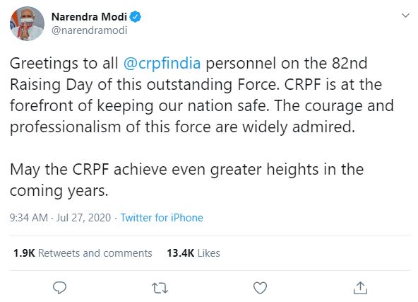 CRPF is at forefront of keeping our nation safe: PM Modi