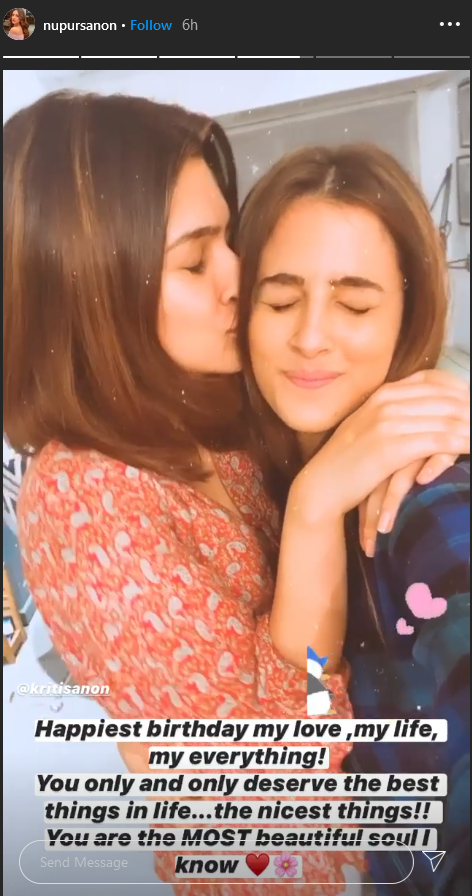 birthday girl kriti sanon gets a cute wish from sister nupur