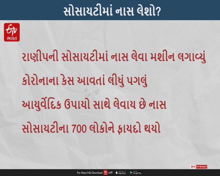 સ્ટીમ કેબિનઃ કોરોનાને હંફાવવા રાણીપની અભિષેક સોસાયટીના રહેવાસીઓએ અનોખું મશીન લગાવ્યું