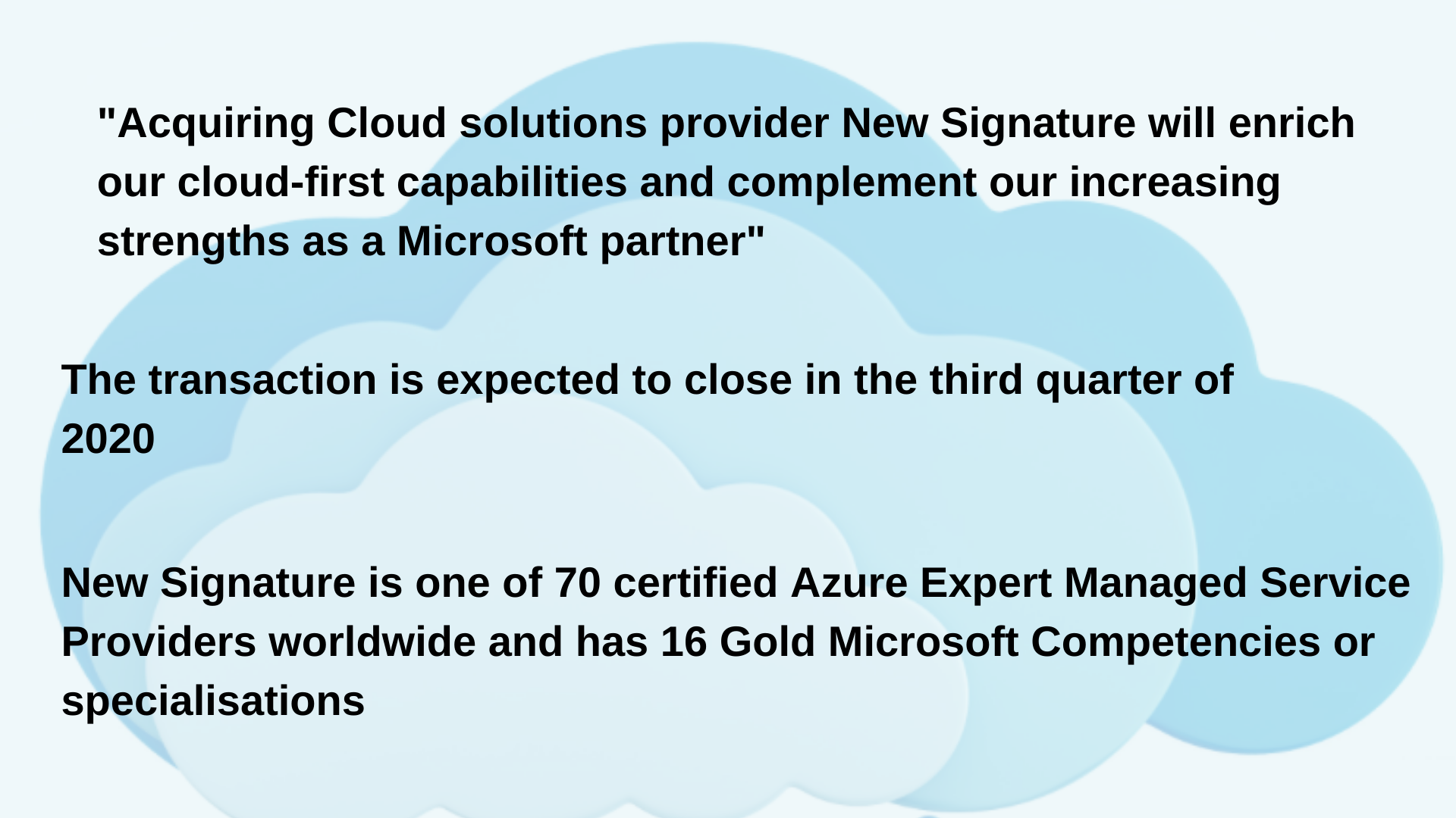 Cognizant's fifth cloud-related acquisition,new signature for newly-formed Microsoft Business Group