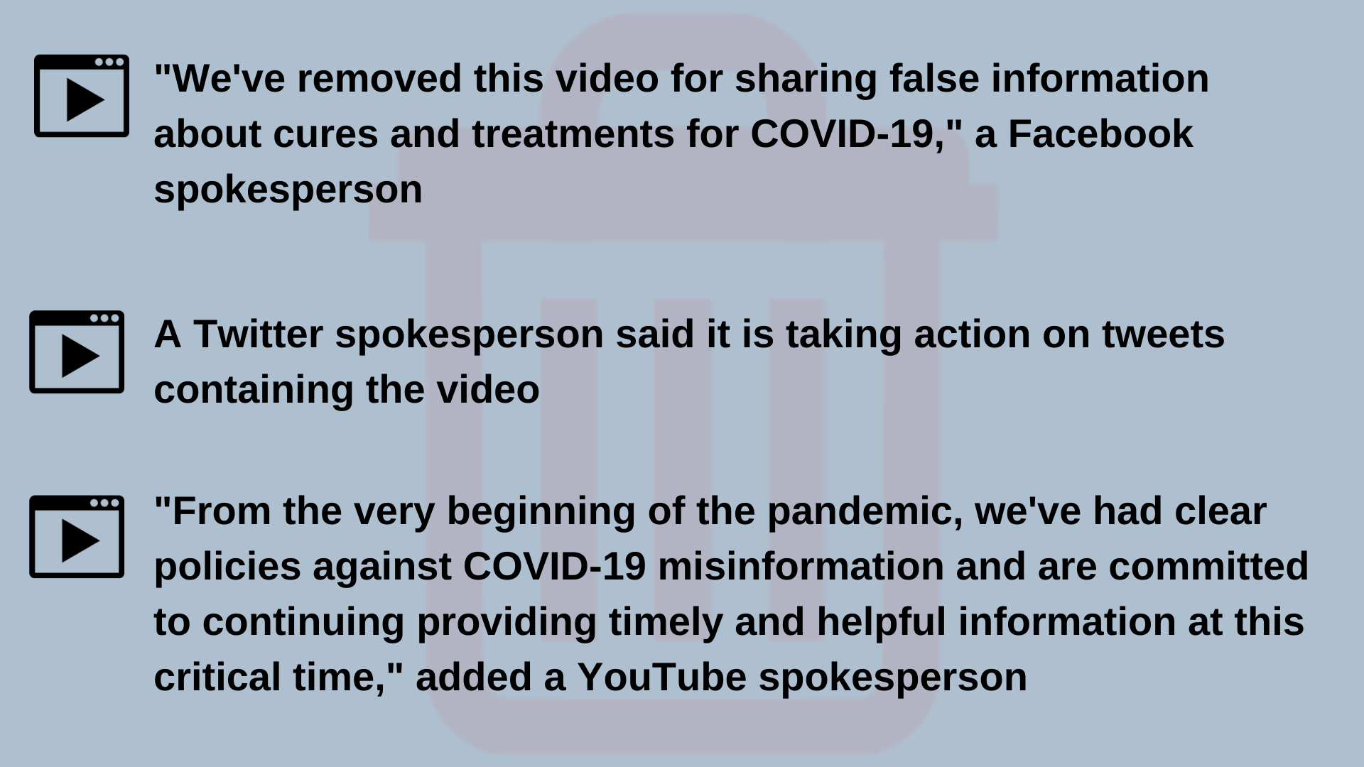 facebook, twiiter and youtube,Viral fake COVID video