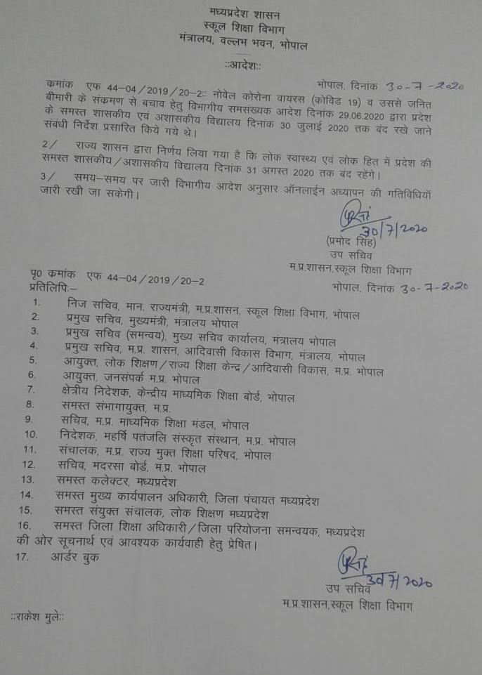 Government of Madhya Pradesh Order