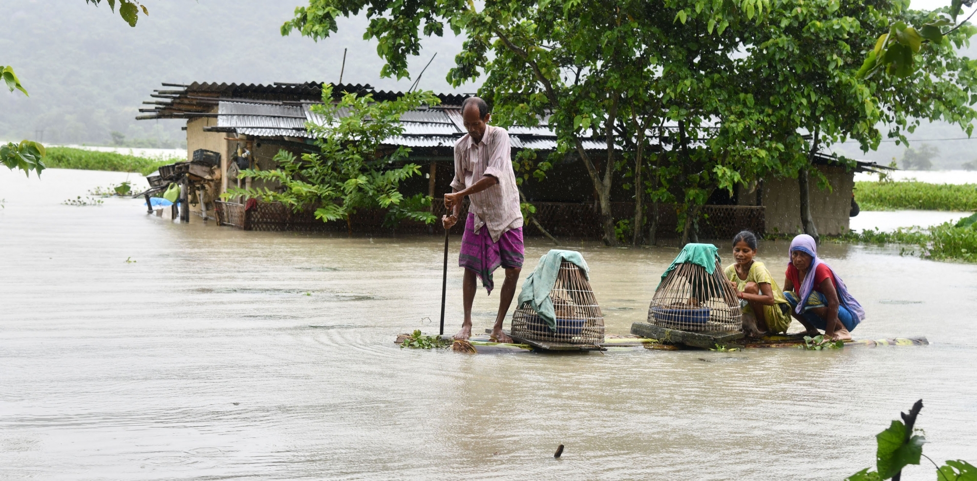 Floods caused large scale devastation in Assam