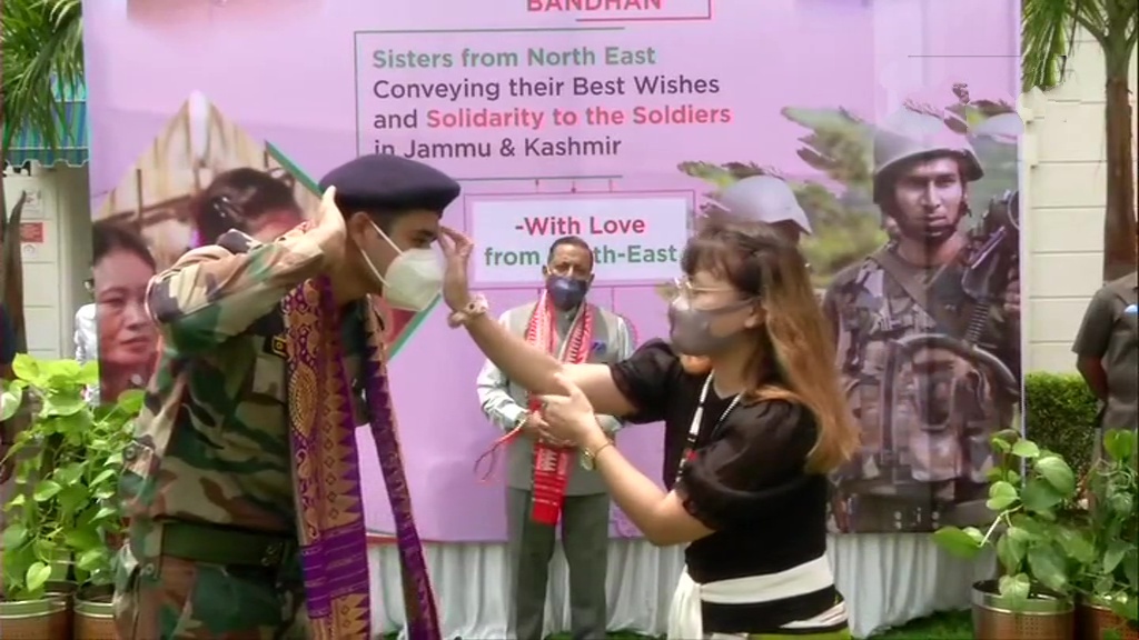 Women from northeast tie rakhi on jawans posted in J&K