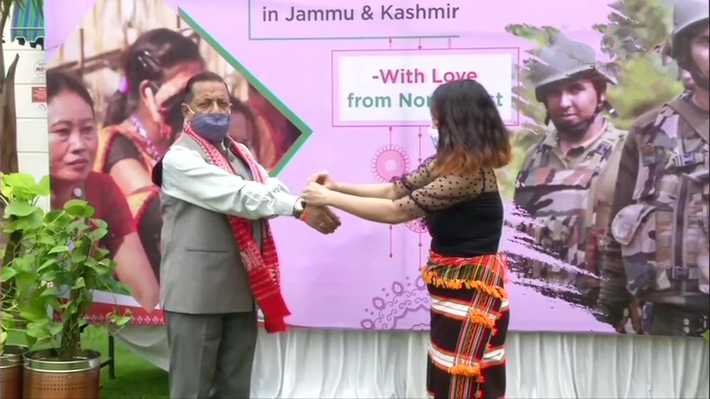 Women from northeast tie rakhi on jawans posted in J&K