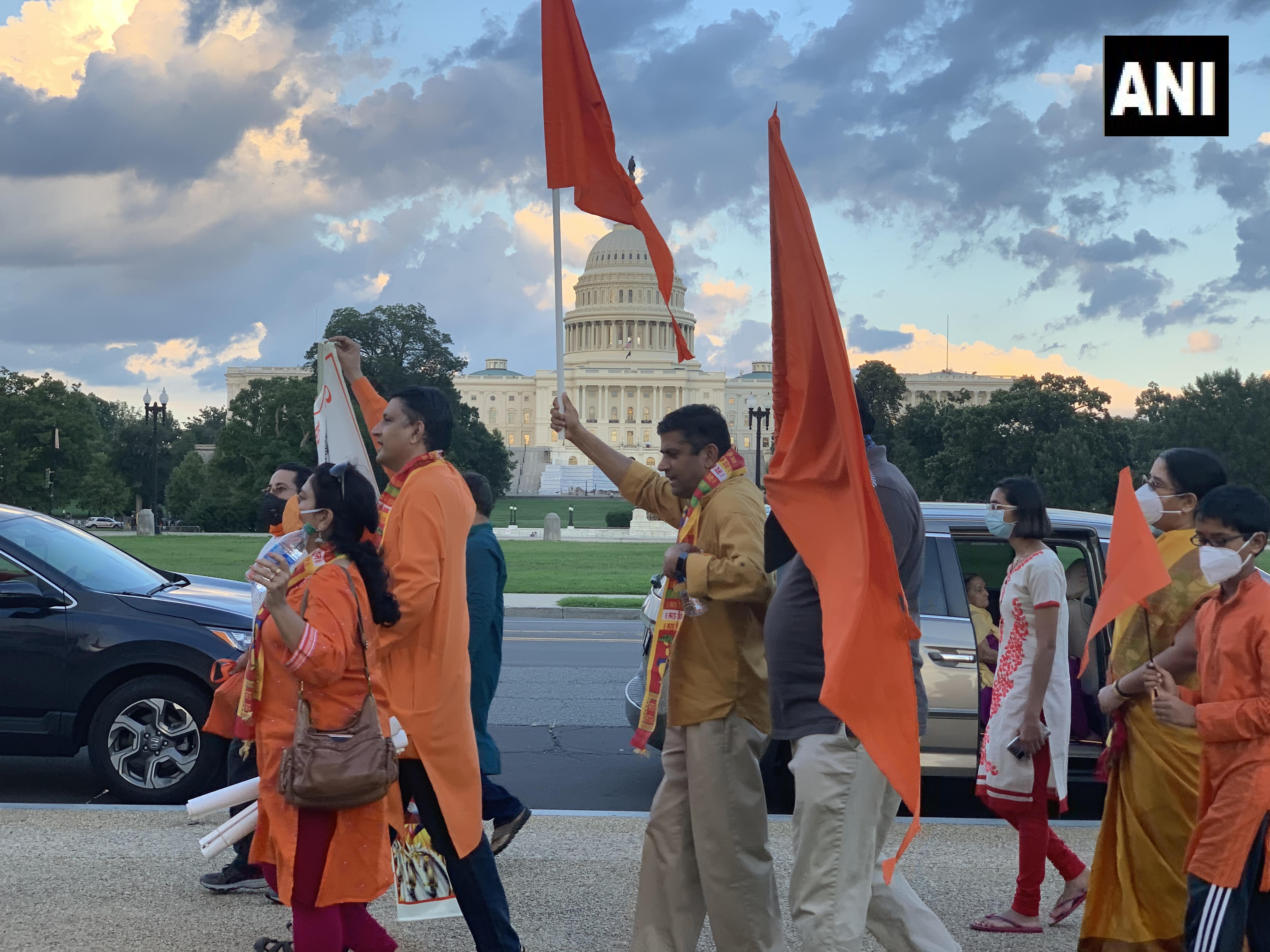 Indian Hindu's are gathered in Washington DC to celebrate the foundation laying ceremony of Ram Mandir in Ayodhya