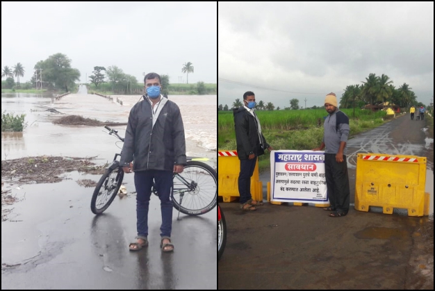 Traffic affected by flood in Kolhapur