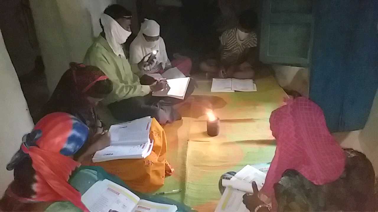 Rural students studying