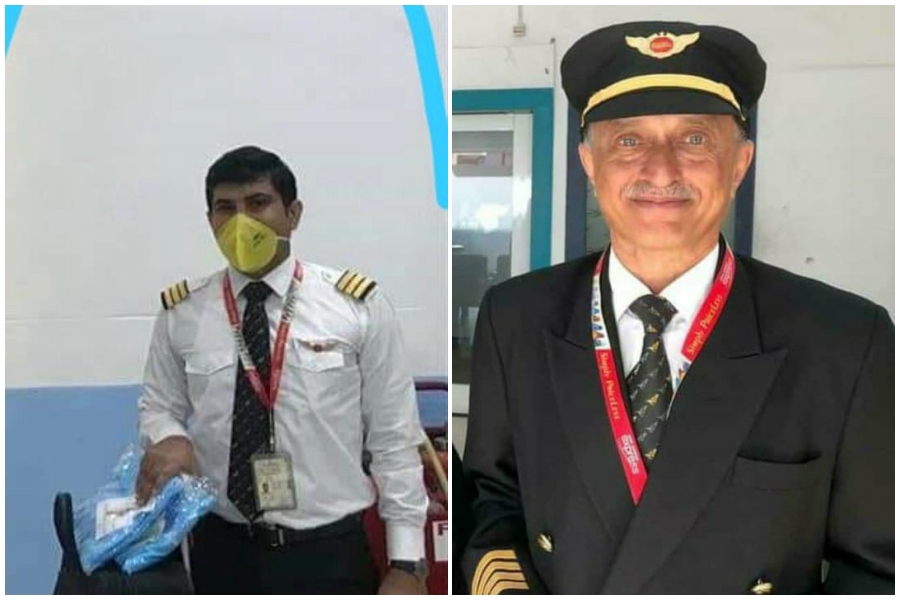 AI Captain Akhilesh Kumar (L) and  Captain Deepak Vasant Sathe (R)