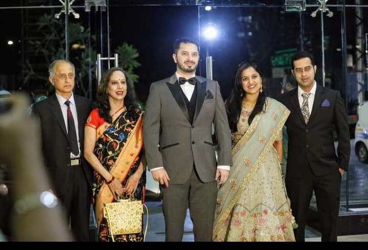 Captain Deepak V. Sathe along with his wife during a family function in Mumbai