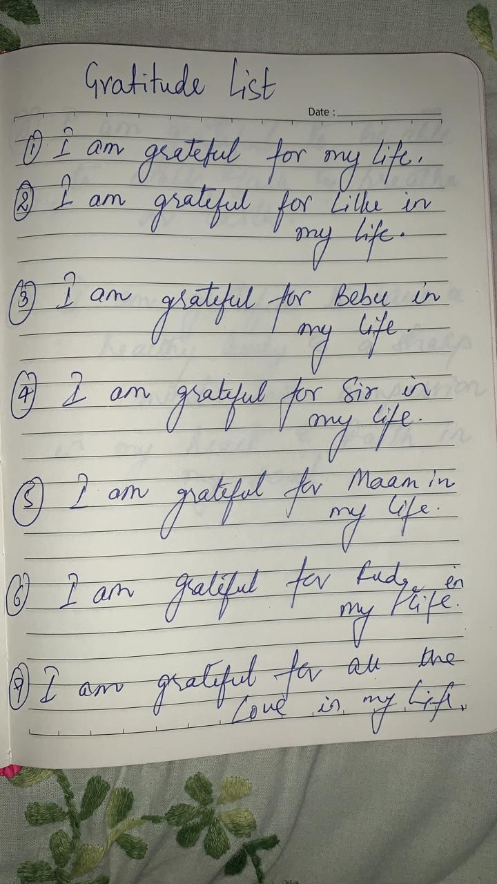 Gratitude list allegedly written by Sushant Singh Rajput