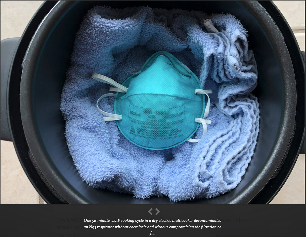 electric multi cooker can sanitize N95 masks, sanitize N95 respirator masks