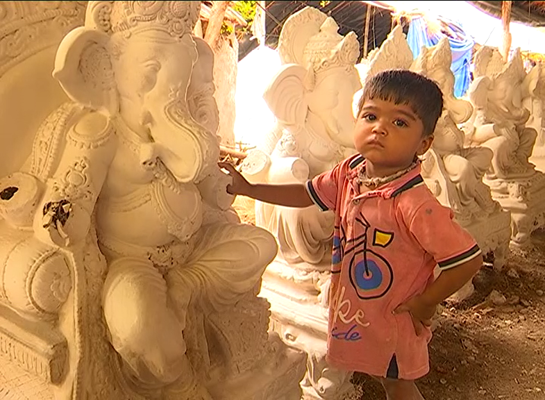 Every year, thousands of idol makers along with their families migrate to various parts of Telangana to set up idol making units.