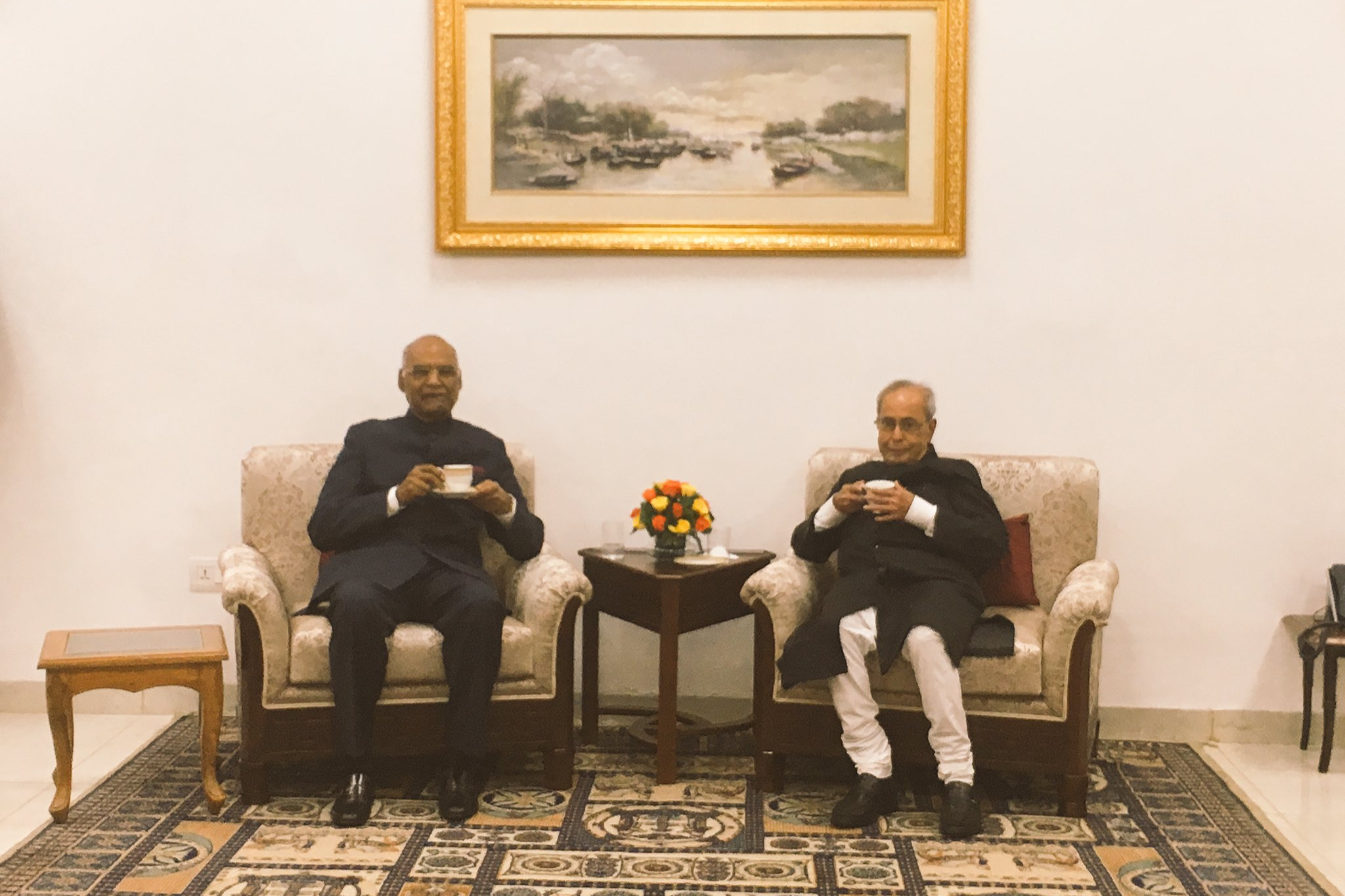 In pic: Pranab Mukherjee with President Ram Nath Kovind