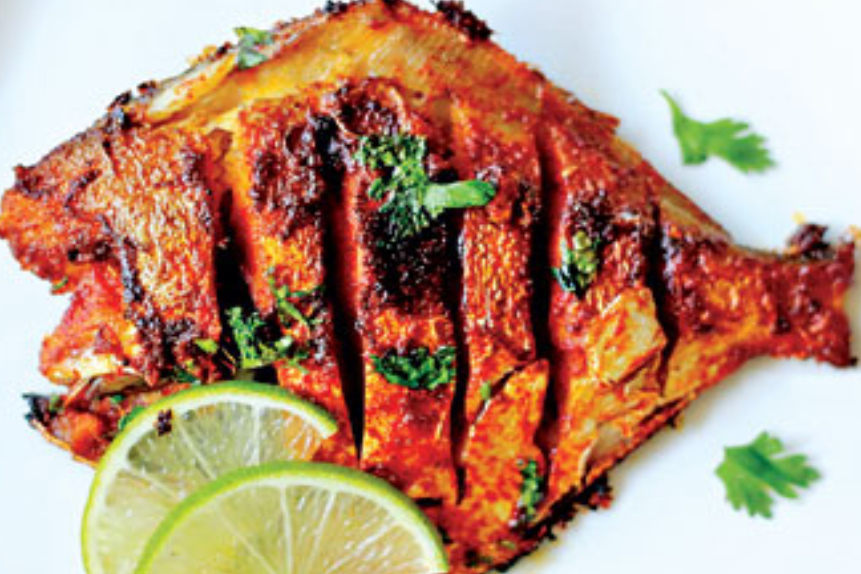 kerala style fish curry and spicy fish  fry with nethili kulumbu