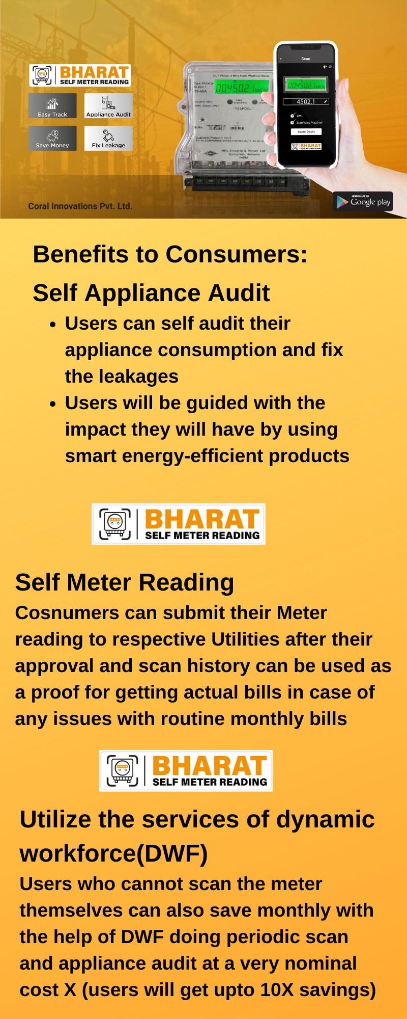 bharat self meter reading app,hyderabad tech start up