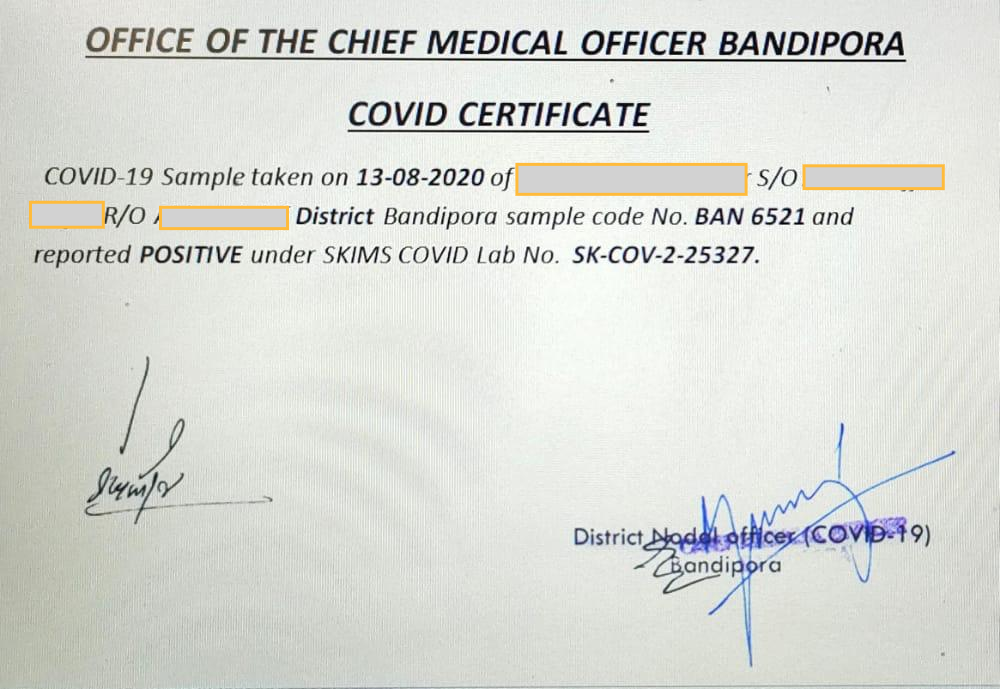 Strange case of giving covid positive certificate to an armyman