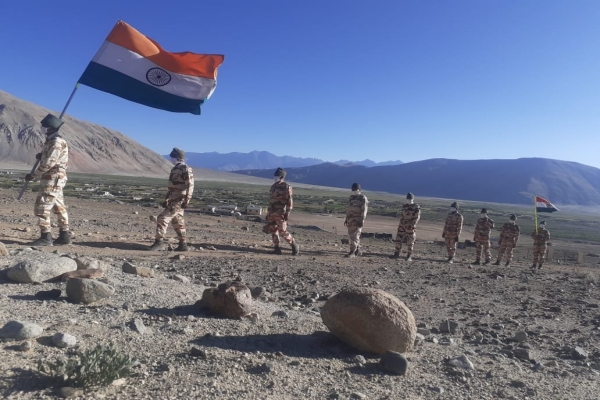 Indo-Tibetan Border Police (ITBP) jawans celebrate IndependenceDay in Ladhak