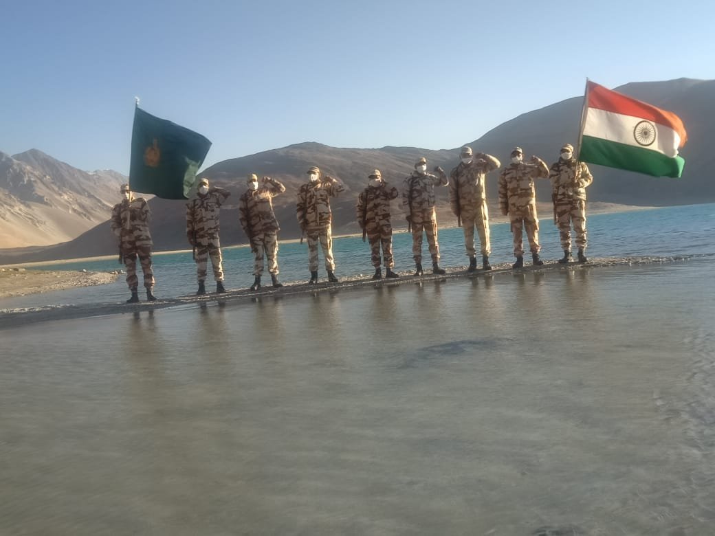 Indo-Tibetan Border Police (ITBP) jawans celebrate IndependenceDay in Ladhak