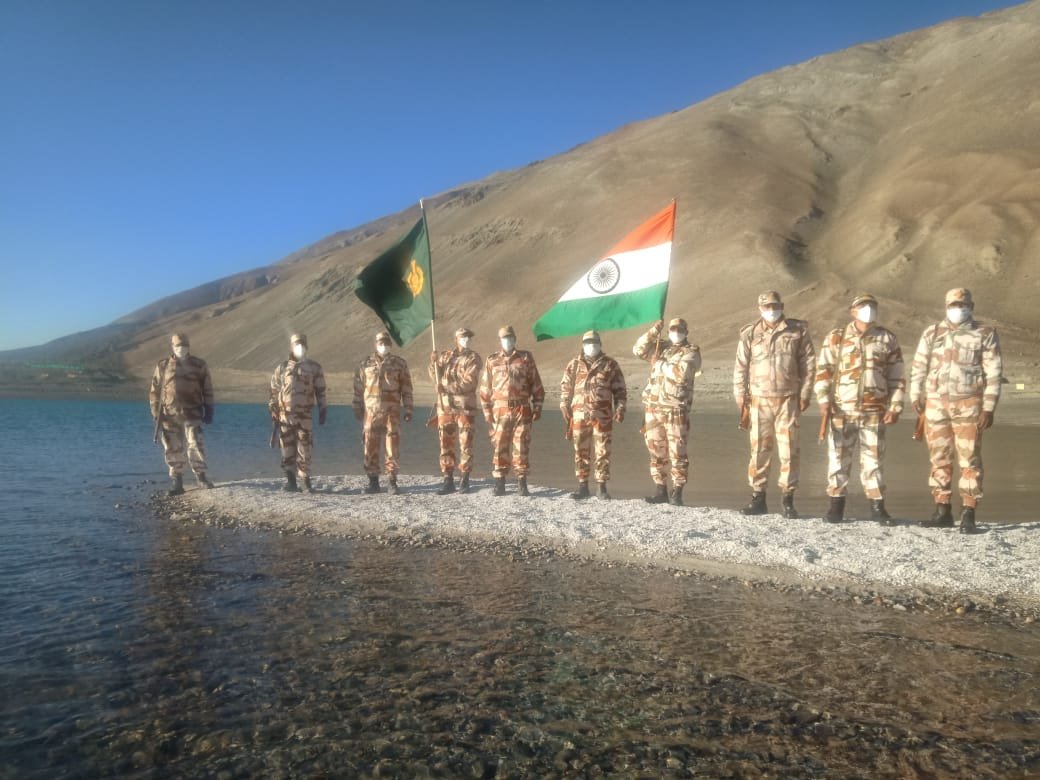 Indo-Tibetan Border Police (ITBP) jawans celebrate IndependenceDay in Ladhak