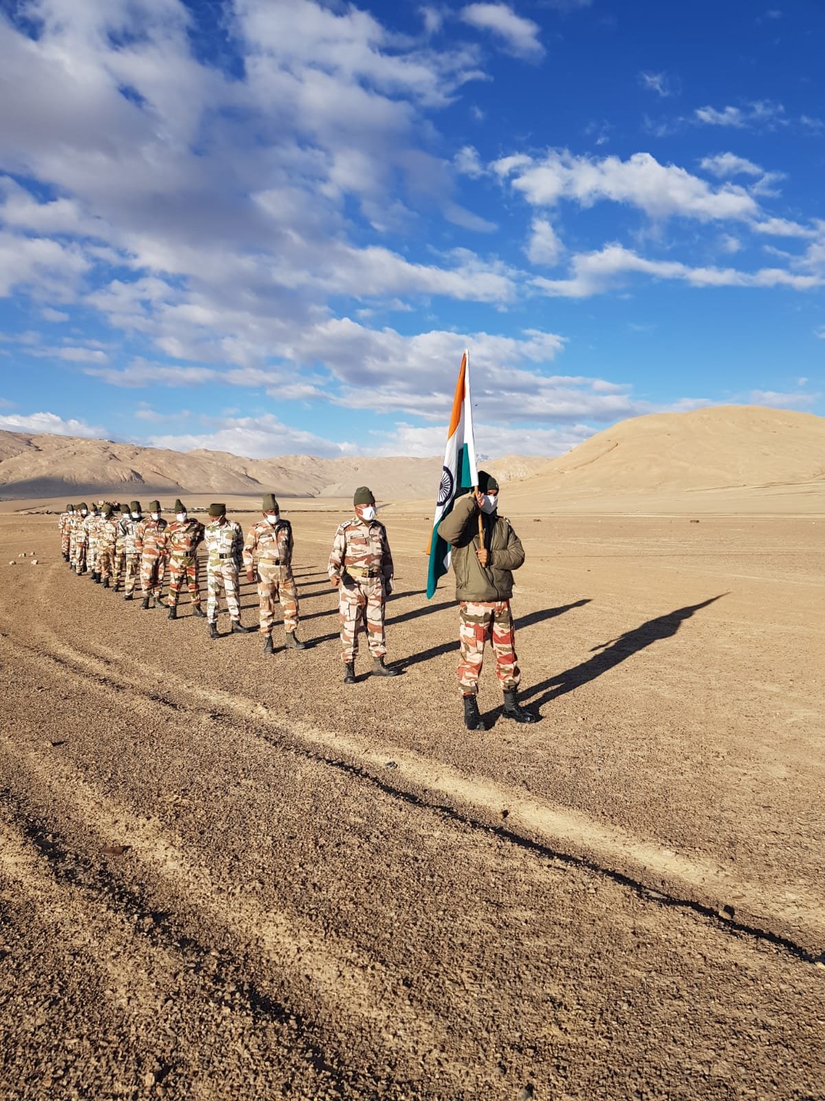 Indo-Tibetan Border Police (ITBP) jawans celebrate IndependenceDay in Ladhak