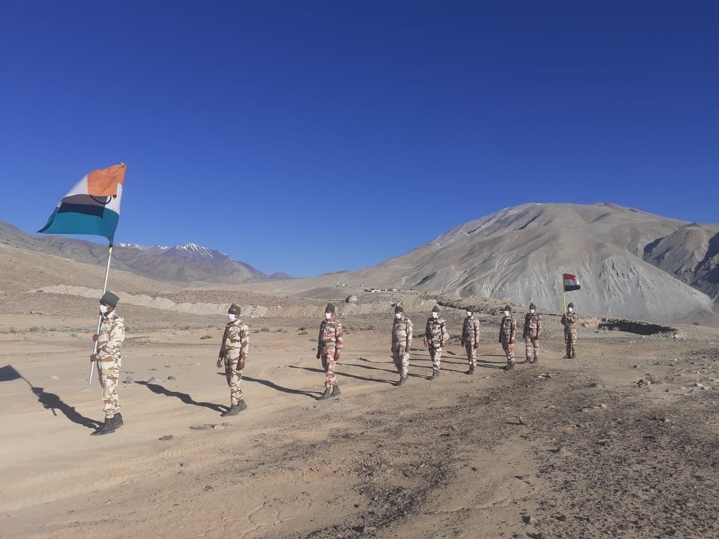 Indo-Tibetan Border Police (ITBP) jawans celebrate IndependenceDay in Ladhak